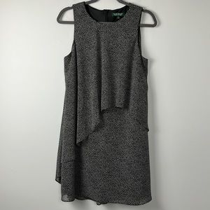 Ralph Lauren  LAUREN black and white polka dot dress SIZE 12P